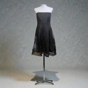 NWT White House/Black Market Strapless Black Silk Cocktail Party Dress SIZE 6